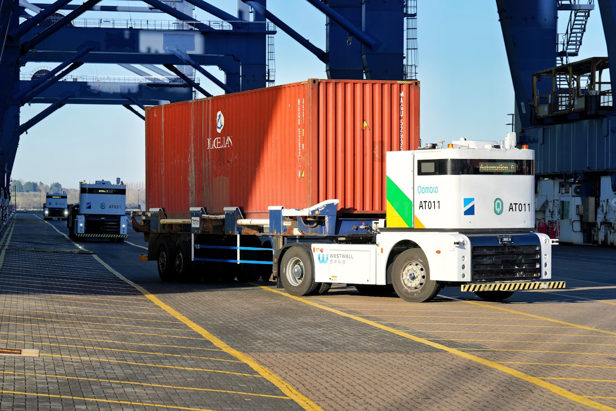 Autonomous lorry in operation